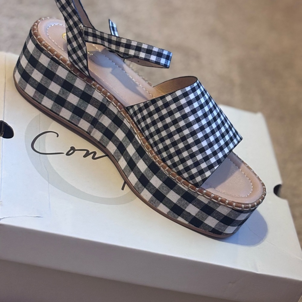 Gingham Platform Sandals